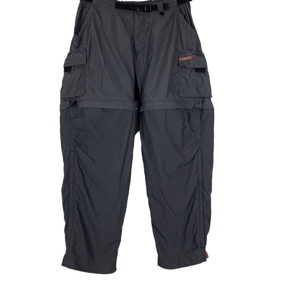 REI Co-Op 8P Convertible Hem Buckle Belt Gray Cargo Hiking Pants